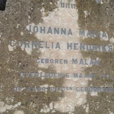 HENDRIKSZ Johanna Maria Cornelia geb. MALAN  -1901