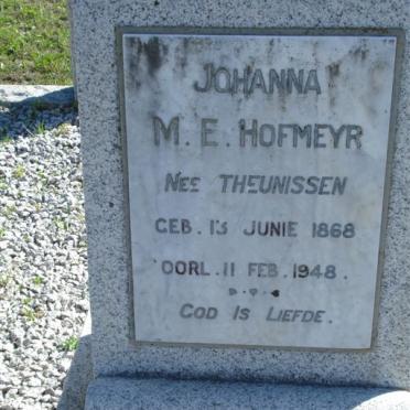 HOFMEYR Johanna M.E. geb. THEUNISSEN 1868-1948