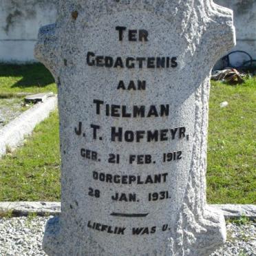 HOFMEYR Tielman J.T. 1912-1931