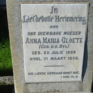 CLOETE Anna Maria geb v.d.BYL 1856-1938