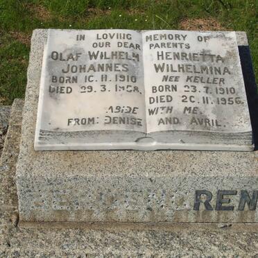 BERGENGREN Olaf Wilhelm Johannes 1910-1958 &amp; Henrietta Wilhelmina KELLER 1910-1956