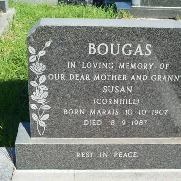 BOUGAS Susan formerly CORNHILL nee MARAIS 1907-1987