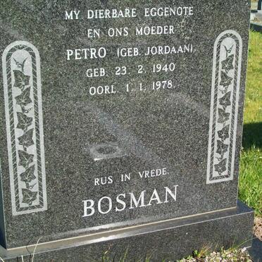 BOSMAN Petro nee JORDAAN 1940-1978