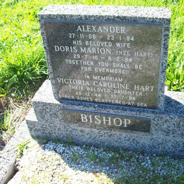 BISHOP Alexander 1906-1994 &amp; Doris Marion HART 1910-1994 :: BISHOP Victoria Caroline Hart 1944-1988