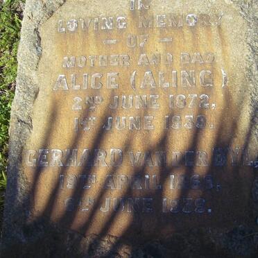 BYL Gerhard, van der 1868-1939 &amp; Alice ALING 1872-1939