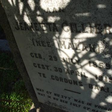 CILLIERS Jeanetta nee MALAN 1859-1919