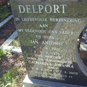 DELPORT Jan Antonie 1921-1976 &amp; Catharina Johanna 1934-2005