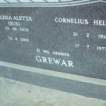 GREWAR Cornelius Helgaard 1916-1977 &amp; Helena Aletta 1919-2003