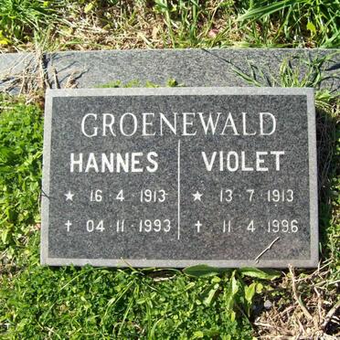 GROENEWALD Hannes 1913-1993 &amp; Violet 1913-1996