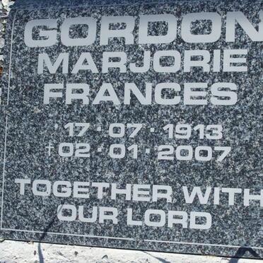 GORDON Marjorie Frances 1913-2007