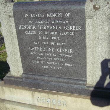 GERBER Hendrik Hermanus -1963 &amp; Gwendoline -1993