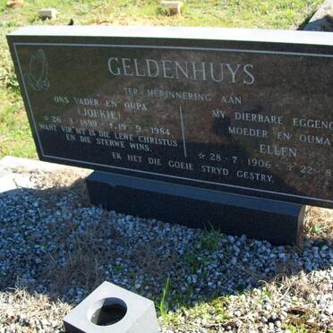 GELDENHUYS Joekie 1899-1984 &amp; Ellen 1906-1983