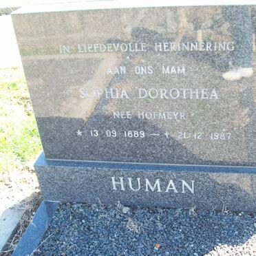 HUMAN Sophia Dorothea nee HOFMEYR 1889-1987