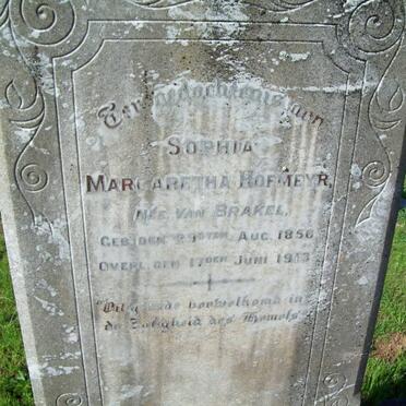HOFMEYR Sophia Margaretha nee VAN BRAKEL 1856-1913