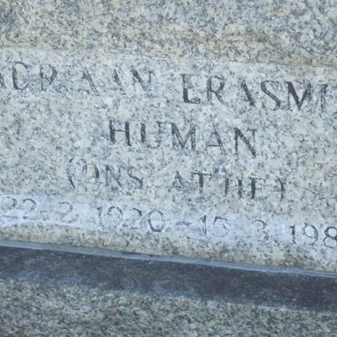 HUMAN Adriaan Erasmus 1920-1989