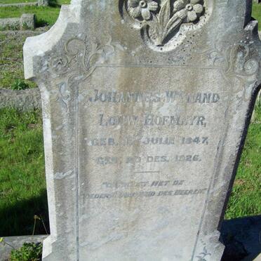 HOFMEYR Johannes Wynand Louw 1847-1926
