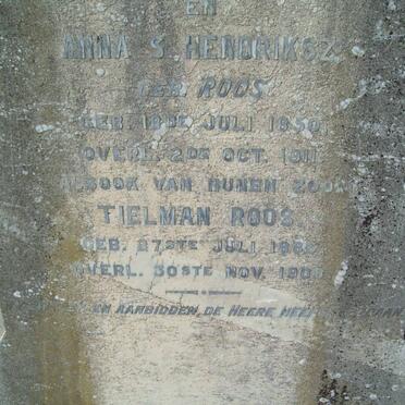 HENDRIKSZ Johannes J. 1846-1915 &amp; Anna S ROOS 1850-1911 :: HENDRIKSZ Tielman Roos 1886-1908