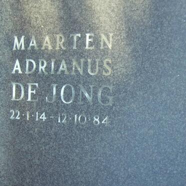 JONG Maarten Adrianus, de 1914-1984
