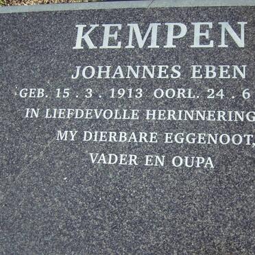 KEMPEN Johannes Eben 1913-1996