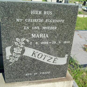 KOTZé Maria 1894-1970