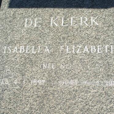 KLERK Isabella Elizabeth nee NEL 1897-1983