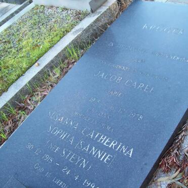 KRUGER Jacob Carel 1915-1978 &amp; Susanna Catherina Sophia STEYN 1918-1994