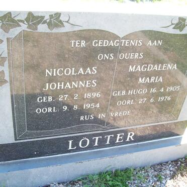 LOTTER Nicolaas Johannes 1896-1954 &amp; Magdalena Maria HUGO 1905-1976