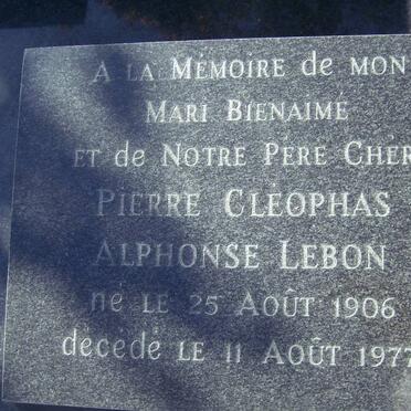 LEBON Pierre Cleophas Alphonse 1906-1977