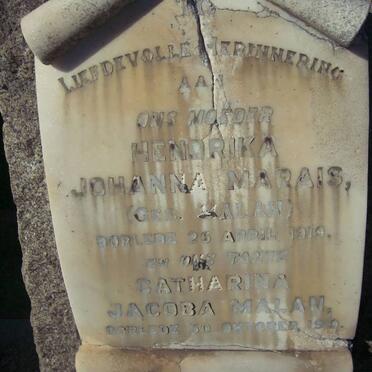 MARAIS Hendrika Johanna nee MALAN -1914 :: MALAN Catharina Jacoba -1919