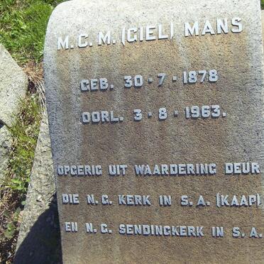 MANS M.C.M. 1878-1963