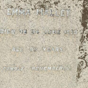 MALLET Albert John -1956 &amp; Emma -1955