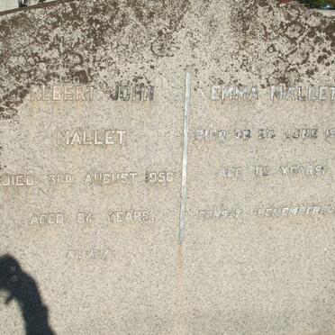 MALLET Albert John -1956 &amp; Emma -1955