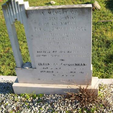 MADGE Cyril -1966 :: WELCH-COCHRANE Eileen -1992