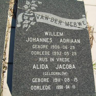 MERWE Willem Johannes Adriaan, van der 1906-1992 &amp; Alida Jacoba GELDERBLOM 1911-1998
