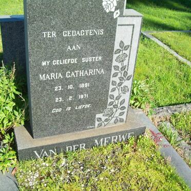 MERWE Maria Catharina, van der 1891-1971