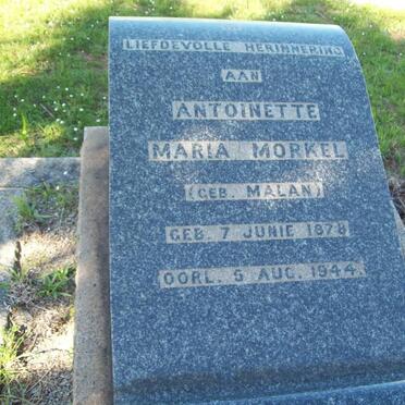MORKEL Antoinette Maria nee MALAN 1878-1944