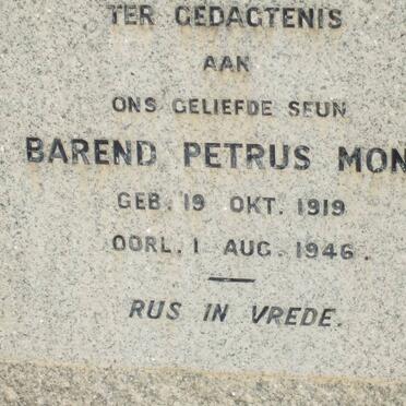 MONG Barend Petrus 1919-1946