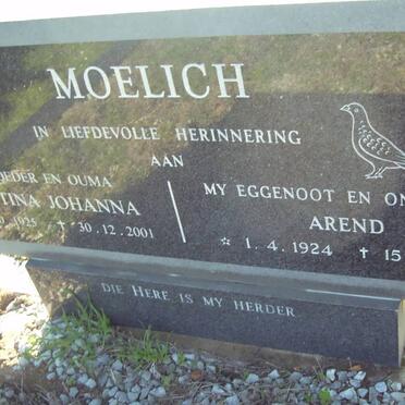MOELICH Arend 1924-1976 &amp; Christina Johanna 1925-2001