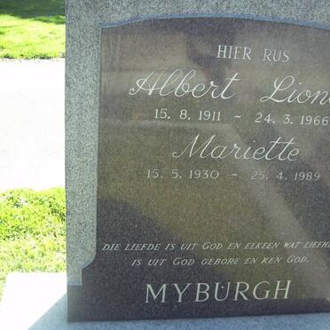 MYBURGH Albert Lionel 1911-1966 &amp; Mariette 1930-1989