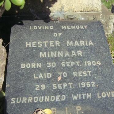 MINNAAR Hester Maria 1904-1952