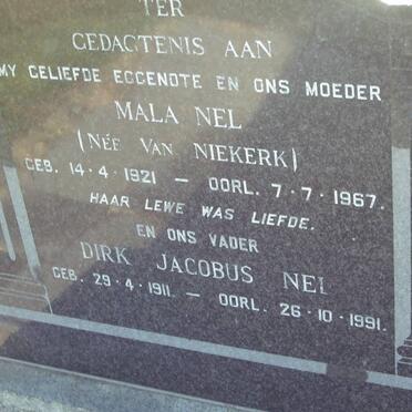 NEL Dirk Jacobus 1911-1991 &amp; Mala VAN NIEKERK 1921-1967