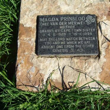 PRINSLOO Magda nee VAN DER MERWE 1929-1996