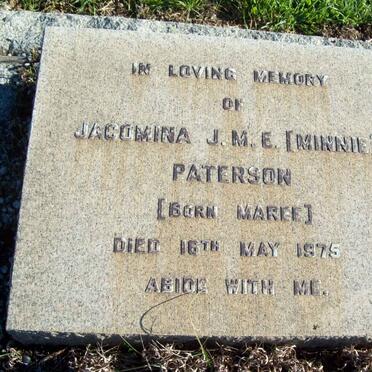 PATERSON Jacomina J.M.E. nee MAREE -1975