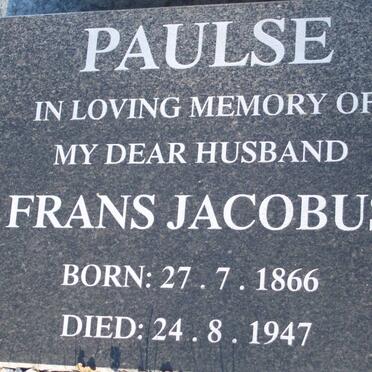 PAULSE Frans Jacobus 1866-1947