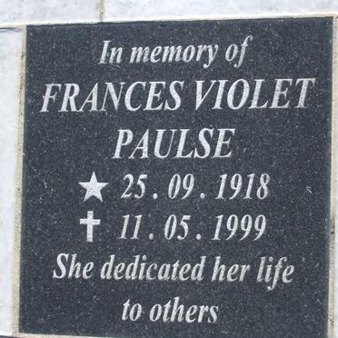 PAULSE Frances Violet 1918-1999