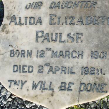 PAULSE Alida Elizabeth 1901-1929