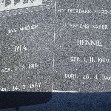 ROOS Hennie 1909-1969 &amp; Ria 1916-1987