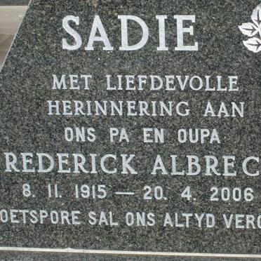 SADIE Frederick Albrecht 1915-2006
