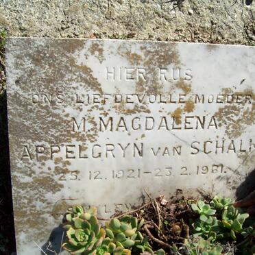 SCHALK M. Magdalena Appelgryn, van 1921-1961