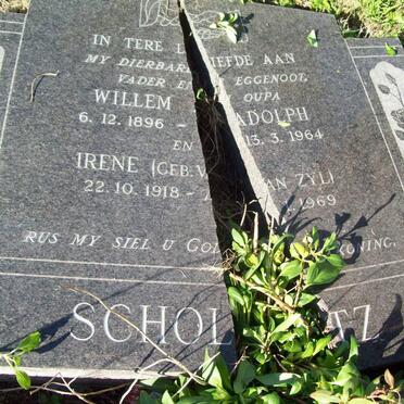 SCHOLTZ Willem Adolph 1896-1964 &amp; Irene VAN ZYL 1918-1969